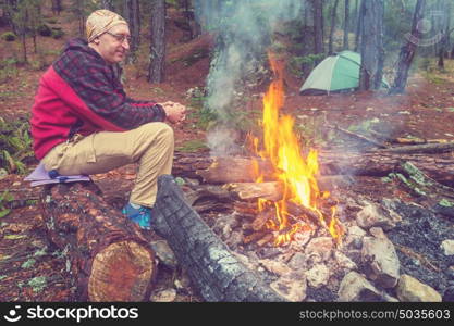 Campfire, close up shot