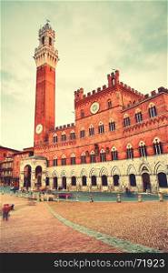 Campo Square and Mangia Tower, Siena, Italy