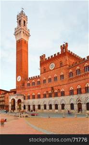 Campo Square and Tower in Siena, Italy