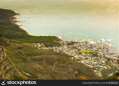 Camps Bay at the foothills of the Twelve Apostles in Cape Town, South Africa