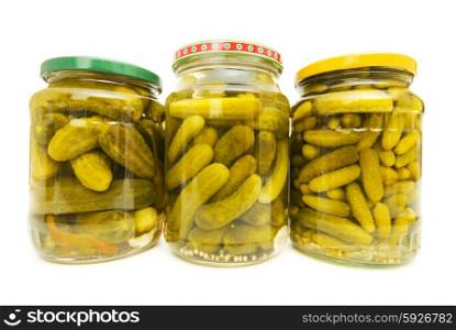 Can of cucumbers isolated on the white&#xA;