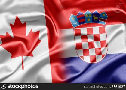 Canada and Croatia. Canada and the nations of the world. A series of images with an Canadian flag