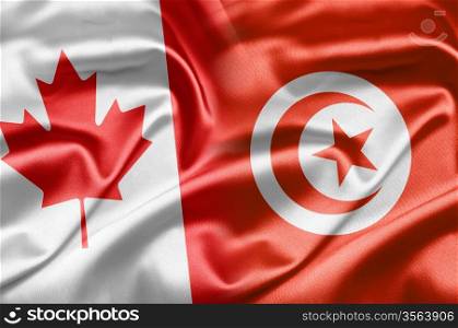 Canada and Tunisia. Canada and the nations of the world. A series of images with an Canadian flag