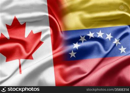 Canada and Venezuela. Canada and the nations of the world. A series of images with an Canadian flag