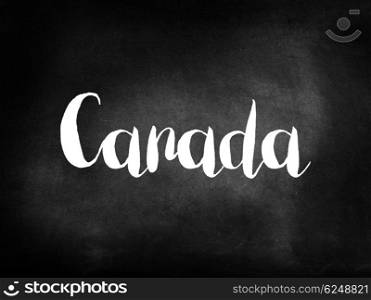 Canada written on a blackboard