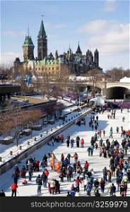 Canadian Cities, Ottawa&acute;s famous winter skateway, Canada.