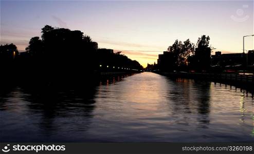 Canadian cities, Rideau Canal at dusk, Ottawa Canada.