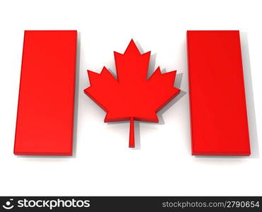 Canadian flag. 3d