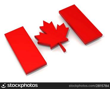 Canadian flag. 3d