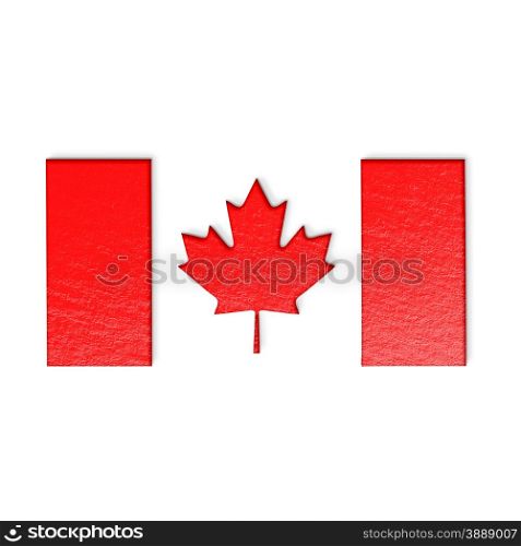 Canadian flag isolated on white stylized illustration.