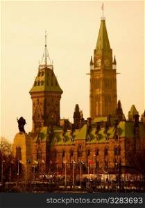 Canadian Landmarks, Ottawa Parliament Buildings and War Memorial.