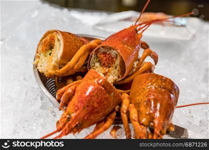 canadian lobster seafood on ice