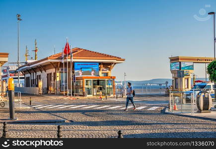 Canakkale, Turkey ? 07.23.2019. Embankment of the Canakkale city in Turkey on a sunny summer morning. Embankment of the Canakkale in Turkey