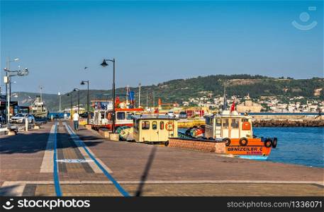 Canakkale, Turkey ? 07.23.2019. Embankment of the Canakkale city in Turkey on a sunny summer morning. Embankment of the Canakkale in Turkey