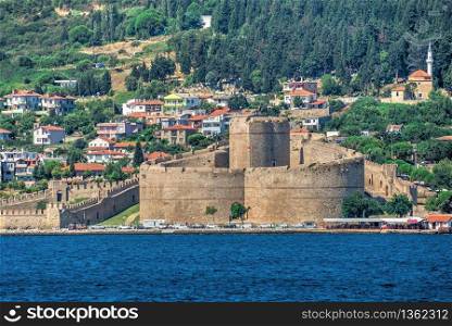 Canakkale, Turkey - 07.23.2019. Kilitbahir castle and fortress on the west side of the Dardanelles opposite city of Canakkale in Turkey.. Kilitbahir castle in Turkey