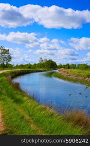 Canal de Castilla Channel by Saint James Way in Castilla Leon of Spain