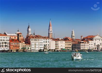Canal Grande with boats, Venice, Italy