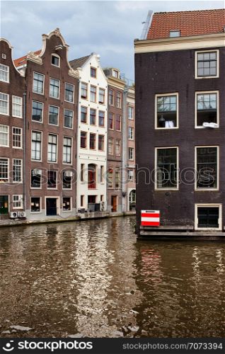 Canal houses in Amsterdam, capital city of the Netherlands.