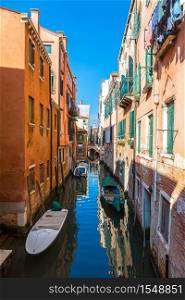 Canal in a summer day in Venice, Italy