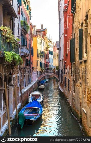 Canal in a summer day in Venice, Italy