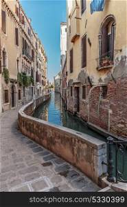 Canal in Venice Italy. Canal in old Venice in Italy