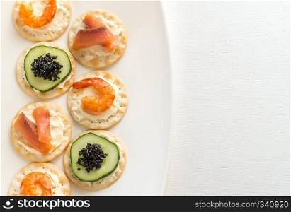 Canape with seafood
