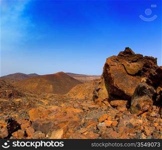 Canary islands in Tenerife Teide National Park mountain volcanic rocks