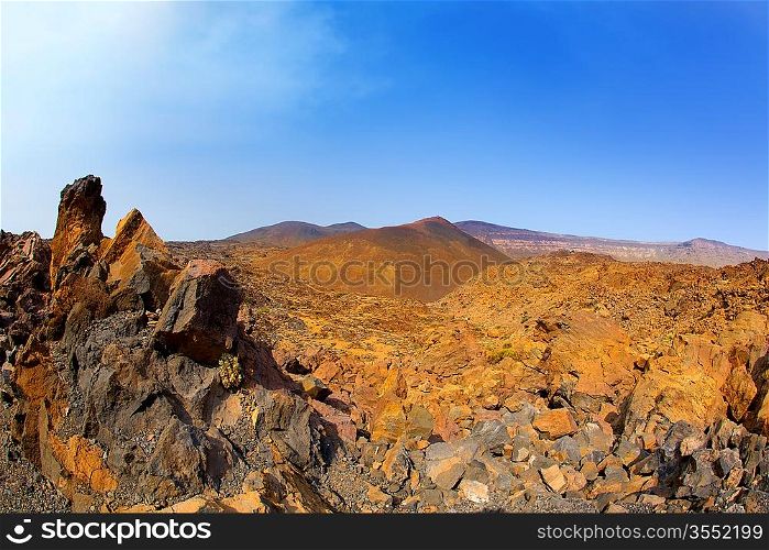 Canary islands in Tenerife Teide National Park mountain volcanic rocks