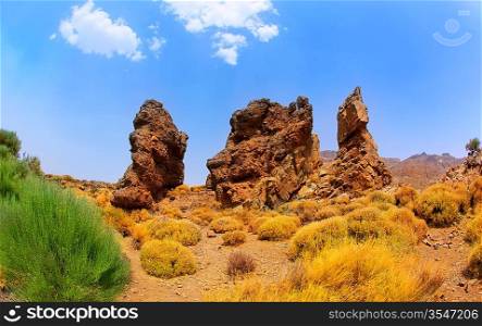 Canary islands in Tenerife Teide National Park mountains