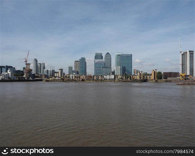 Canary Wharf in London. The Canary Wharf business centre in London, UK seen from Greenwich