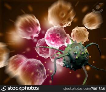 cancer cell made in 3d software. CANCER