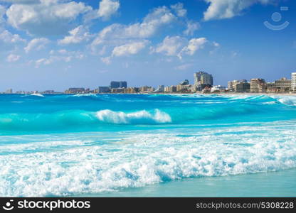 Cancun Forum beach Playa Gaviota Azul in Mexico at Hotel Zone