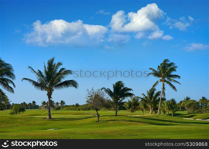 Cancun Mexico Kukulcan boulevard golf course at Hotel Zone in Mexico