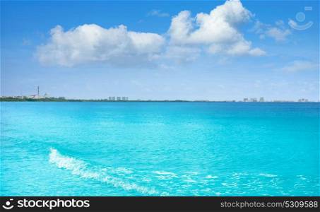 Cancun Mexico lagoon and Hotel zone hotelera Nichupte
