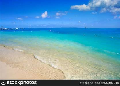 Cancun Playa Linda beach in Hotel Zone at Mexico