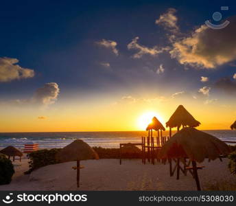 Cancun sunrise at Delfines Beach at Hotel Zone of Mexico