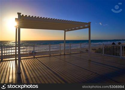 Cancun sunrise at Delfines Beach gazebo at Hotel Zone of Mexico