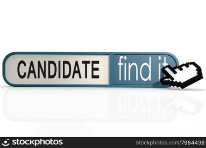 Candidate word on the blue find it banner image with hi-res rendered artwork that could be used for any graphic design.