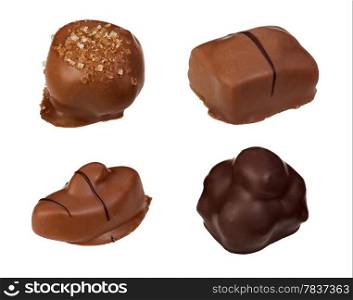 Candies made of dark and milk chocolate. File contains clipping path. Chocolate Candies