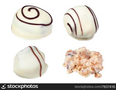 Candies made of white chocolate. File contains clipping path. Chocolate Candies