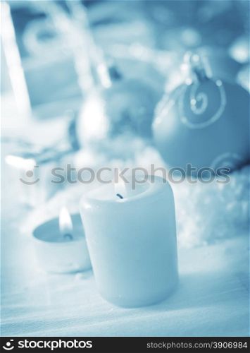 Candle and christmas decoration
