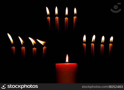 candle burn in the dark background