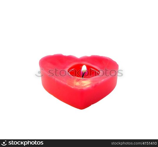 candle heart shape on a white background