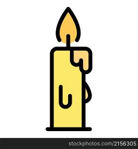 Candle icon. Outline candle vector icon color flat isolated. Candle icon color outline vector