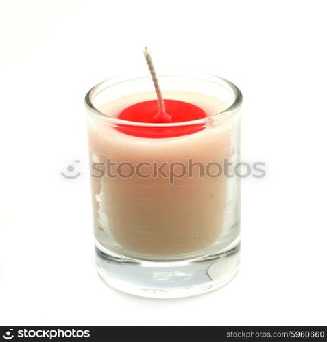 candle in glass isolated on white background