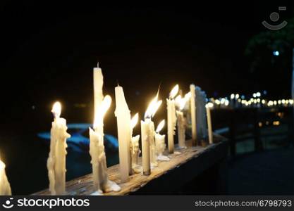 Candle light up on Beach road in Pattaya on night