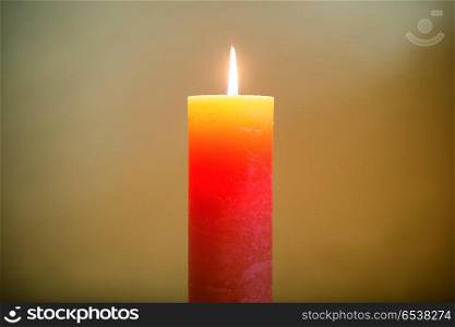 Candle light with flame on dark soft background. Candle light with flame