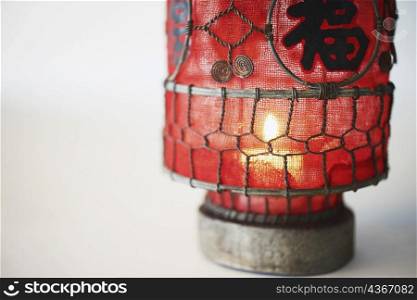 Candle lit in a lantern