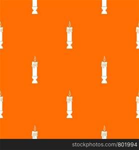 Candle pattern repeat seamless in orange color for any design. Vector geometric illustration. Candle pattern seamless