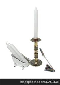Candles and Candle Stick with Snuffer for use in the bathroom for relaxation